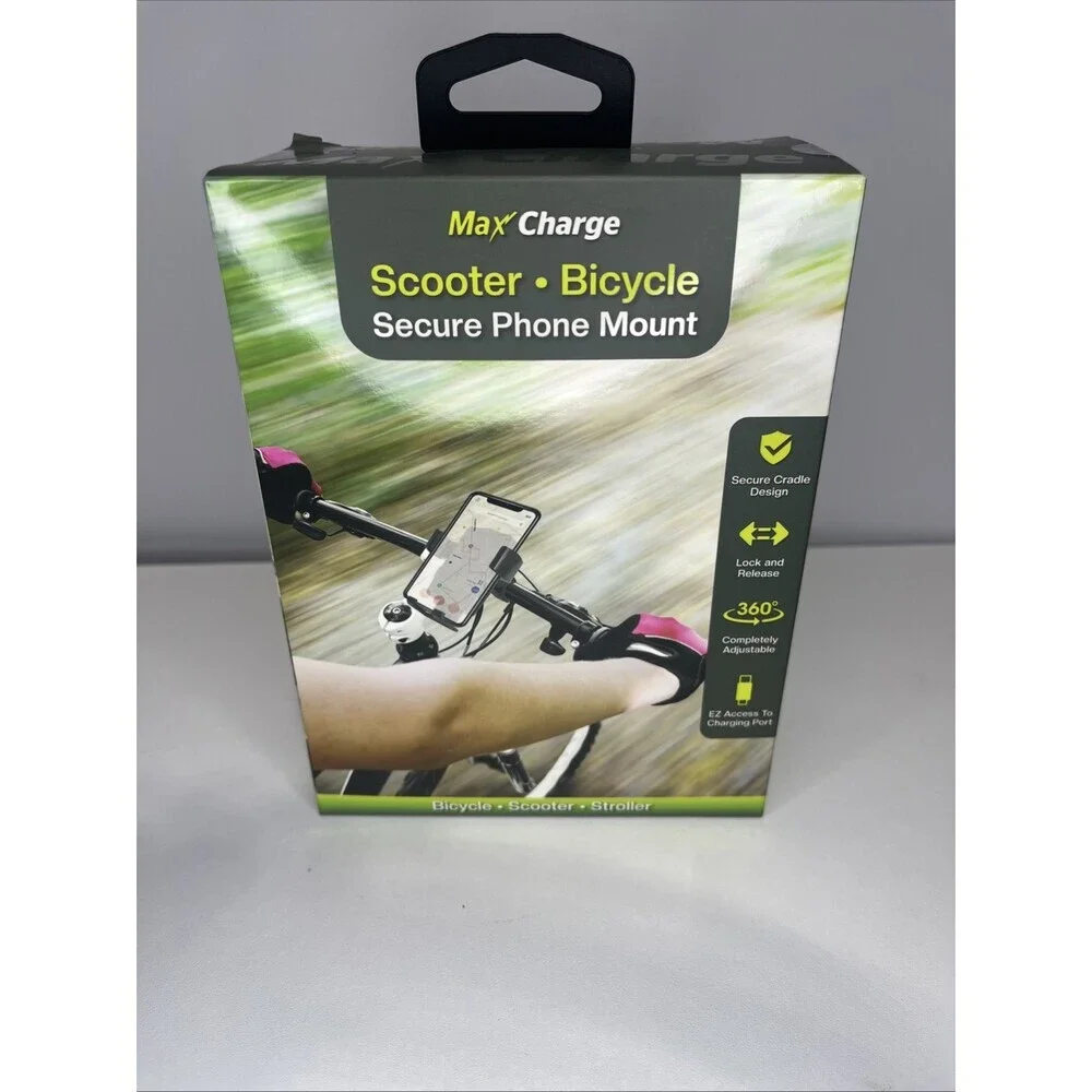Phone Holder Cradle for Scooter  Bike  360° Rotation Black NiB Seale